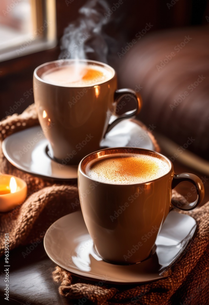 cozy cups filled steaming beverages warm setting soft lighting inviting atmosphere, warmth, drink, coffee, mug, ceramic, hot, liquid, aroma, winter cozy cups filled steaming beverages warm setting soft lighting inviting atmosphere, warmth, drink, coffee, mug, ceramic, hot, liquid, aroma, winter