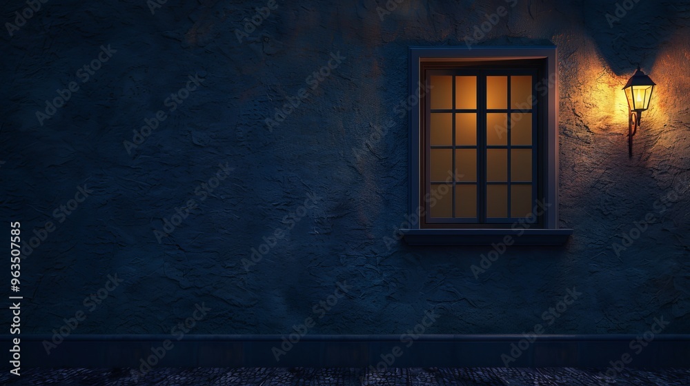 High-Quality Nighttime Window Background with Copy Space High-Quality Nighttime Window Background with Copy Space