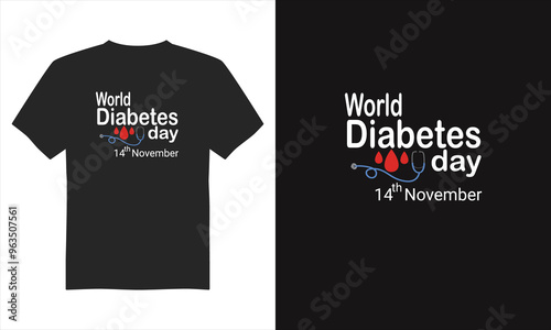 World Diabetes Day T-Shirt Design, typography t-shirt design, T-Shirt Design.