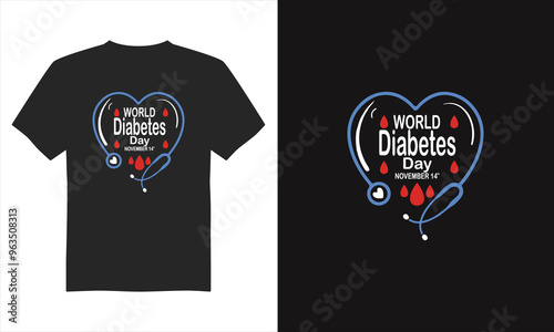 World Diabetes Day T-Shirt Design, typography t-shirt design, T-Shirt Design.
