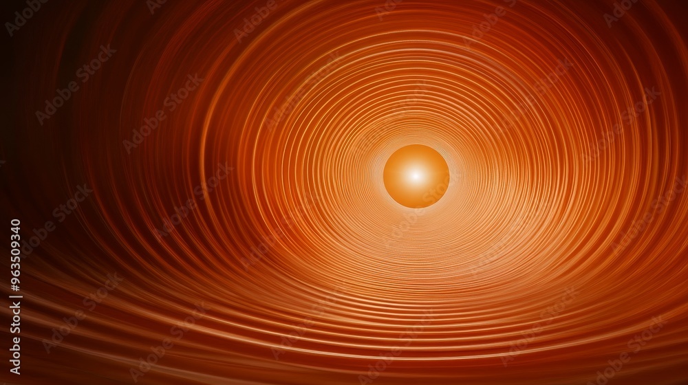 A captivating abstract image of a fiery orange circular descent, symbolizing the passage of time, the cyclical nature of life, the journey towards enlightenment, and the pursuit of a bright future.