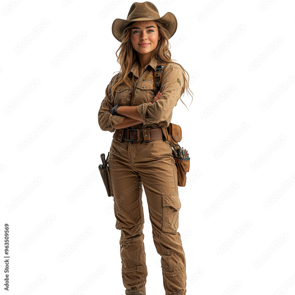Park Ranger woman isolated on a transparent background png file no background - pretty female model portrait png file Park Ranger woman isolated on a transparent background png file no background - pretty female model portrait png file