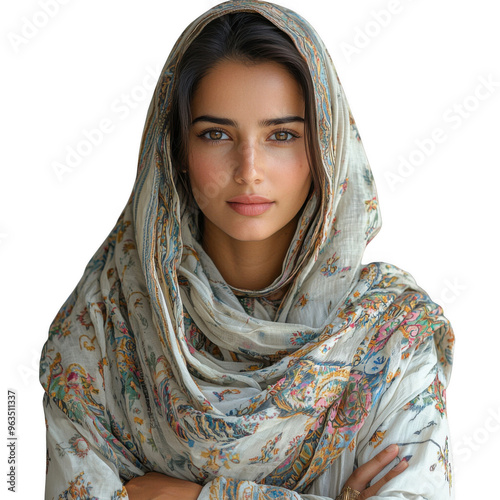 Obraz na płótnie Pakistan Pakistani woman isolated on a transparent background png file no background png file w salonie