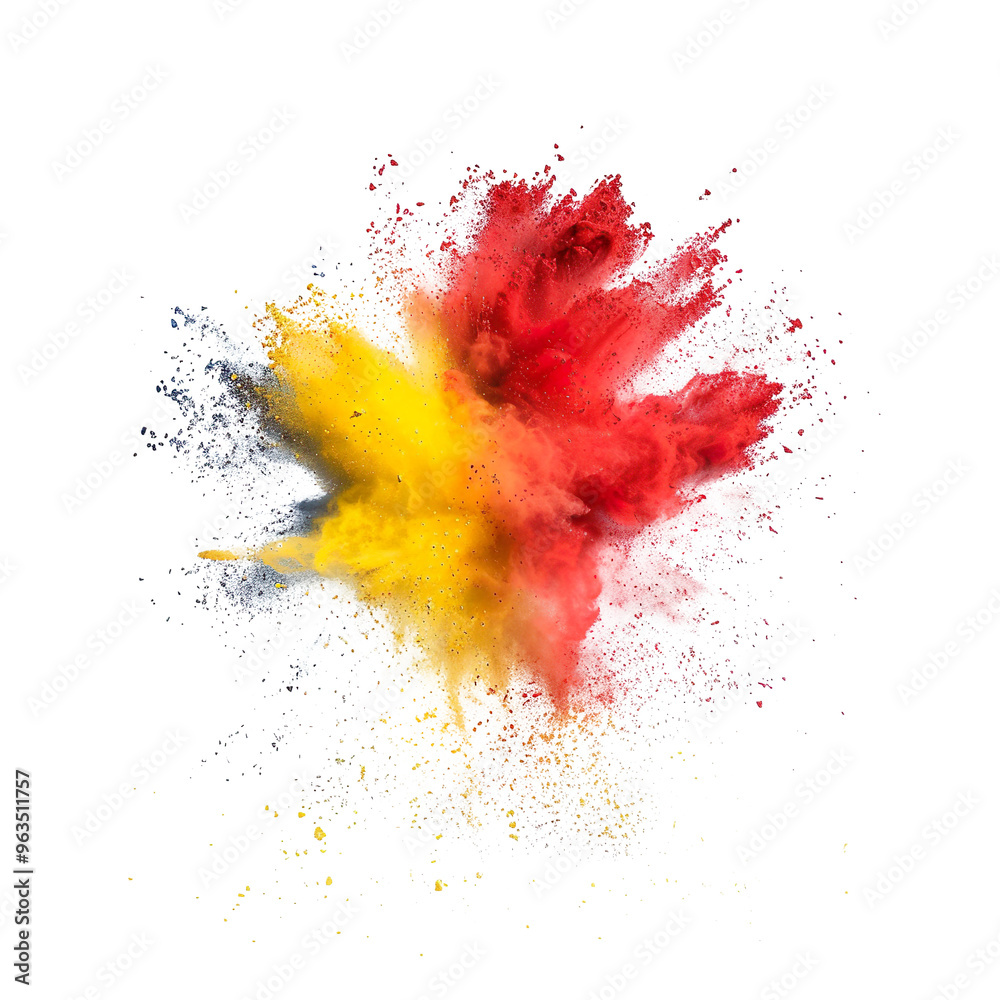 Abstract Color Explosion of the German Flag on a transparent background Abstract Color Explosion of the German Flag on a transparent background