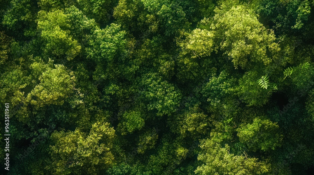 Fototapeta premium Lush Green Forest Canopy from Above