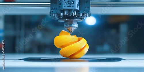 3D Printer in Action, Concept of Modern Manufacturing and Technology. AI generated illustration photo