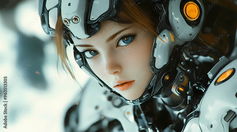 Cyborg girl cyberpunk 3d anime manga, robot armor, sci-fi fantasy character concept, ai generated image. Cyborg. Illustration Cyborg girl cyberpunk 3d anime manga, robot armor, sci-fi fantasy character concept, ai generated image. Cyborg. Illustration