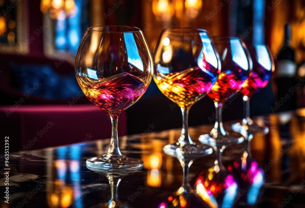 vibrant wine glass reflections creating colorful patterns luxurious surfaces, rich, texture, light, shimmer, shine, elegance, design, decor, art, aesthetic vibrant wine glass reflections creating colorful patterns luxurious surfaces, rich, texture, light, shimmer, shine, elegance, design, decor, art, aesthetic