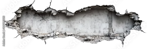 Panel kuchenny z motywem Concrete Wall, Destroyed, Isolated. Graphic Cutout.