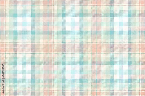 Multicolored plaid pattern with soft pastel hues in checked design