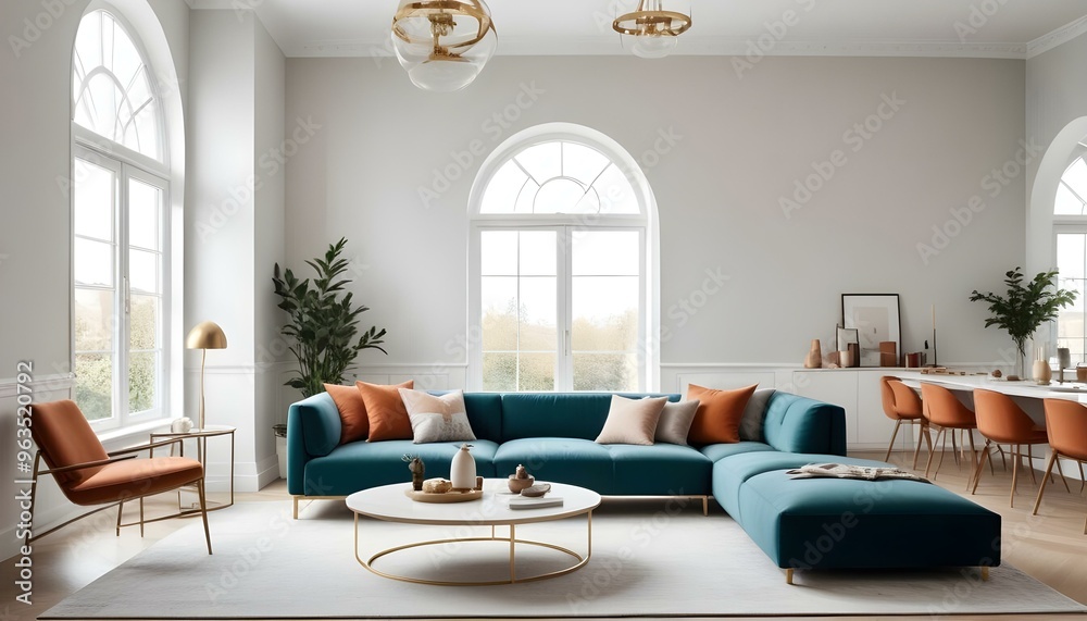Photo interior modern design room 3d illustration Photo interior modern design room 3d illustration