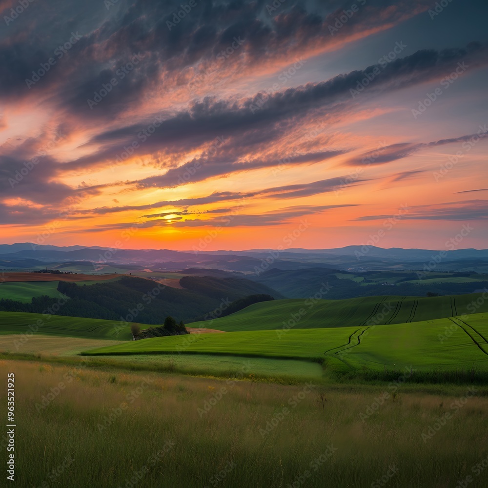 sunset in the mountains
