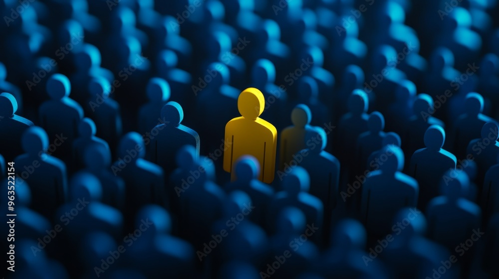Obraz premium This image symbolizes the multifaceted recruitment process, highlighting the thorough search for exceptional talent among a vast pool of candidates in a competitive hiring landscape