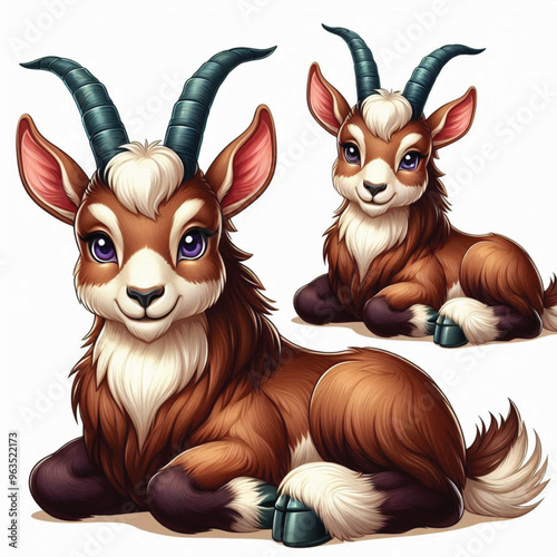 Cute Chamois Vector Cartoon illustration