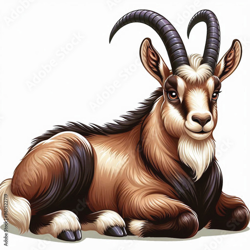 Cute Chamois Vector Cartoon illustration