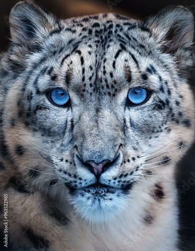 Snow Leopard Close-up Portrait