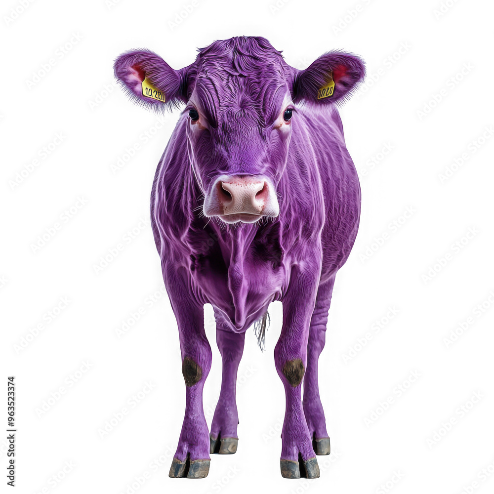 Small Purple cow showing all body isolated on a transparent background png file no background_2 png file