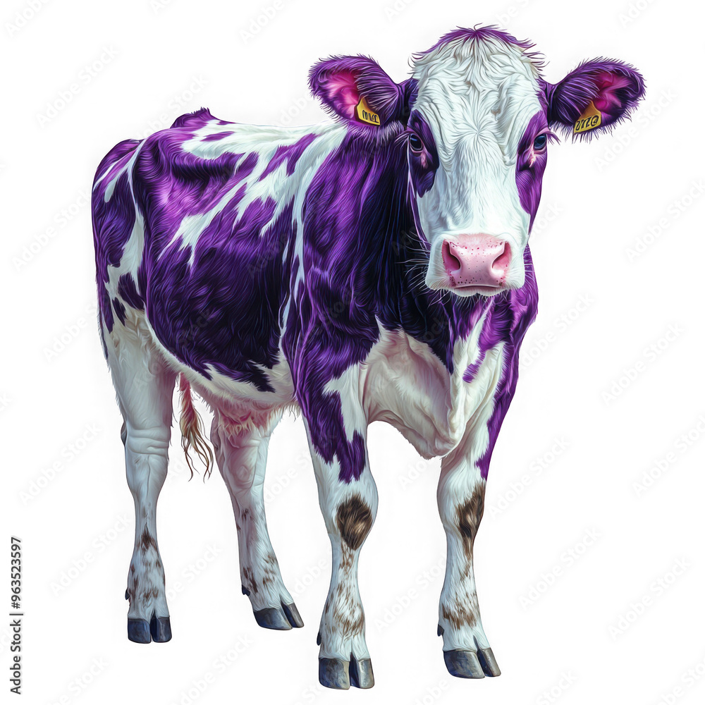 Purple cow showing all body isolated on a transparent background png file no background_6 png file