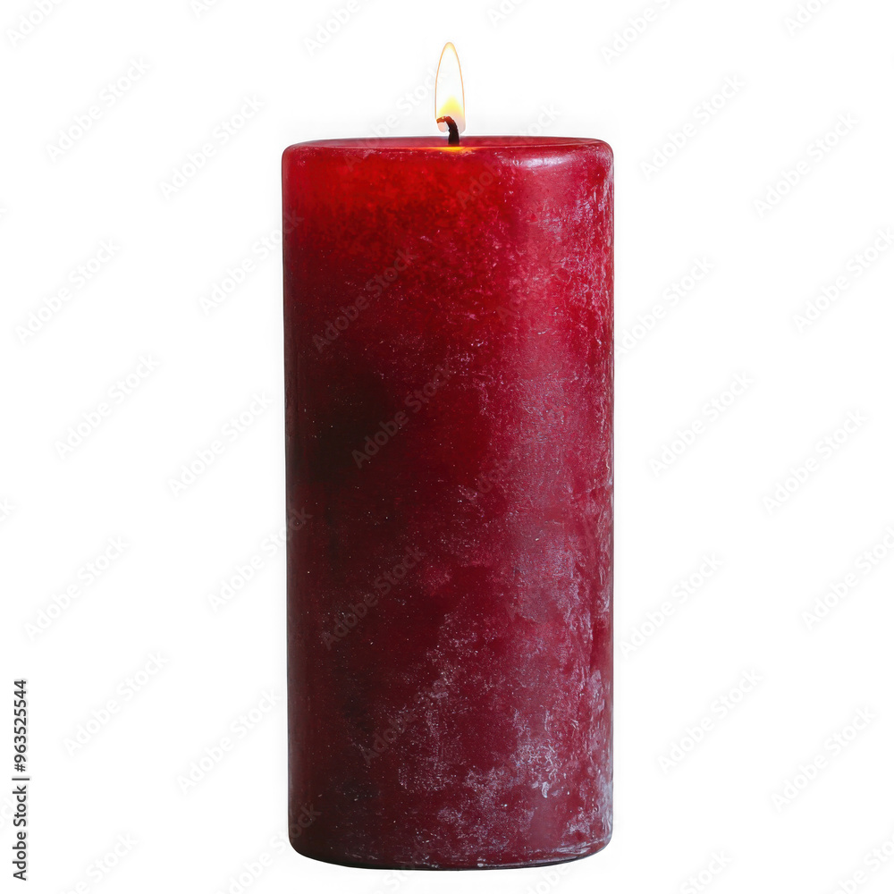 Red candle isolated on a transparent background png file no background_1 png file