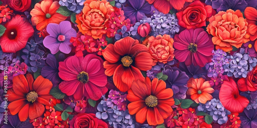 Vivid Floral Pattern.
AI generated illustration. Vivid Floral Pattern.
AI generated illustration.
