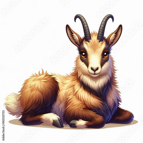 Cute Chamois Vector Cartoon illustration