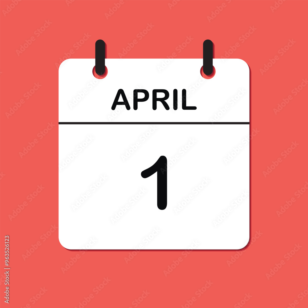 April 1. Daily Calendar icon for design. Simple design for business brochure, flyer, print media, advertisement. Easily editable April 1. Daily Calendar icon for design. Simple design for business brochure, flyer, print media, advertisement. Easily editable