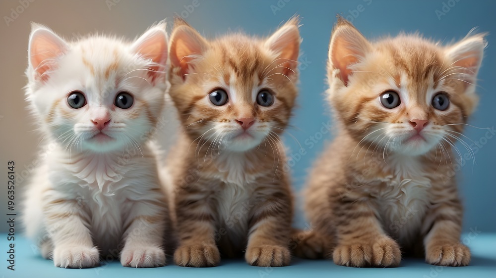 custom made wallpaper toronto digitalUsing artificial intelligence (AI) generative technology, four adorable kittens side by side