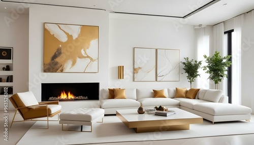 Photo interior modern design room 3d illustration