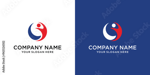 People and Global Community Logo Icon Design Template. Community and Healthcare Symbol.
