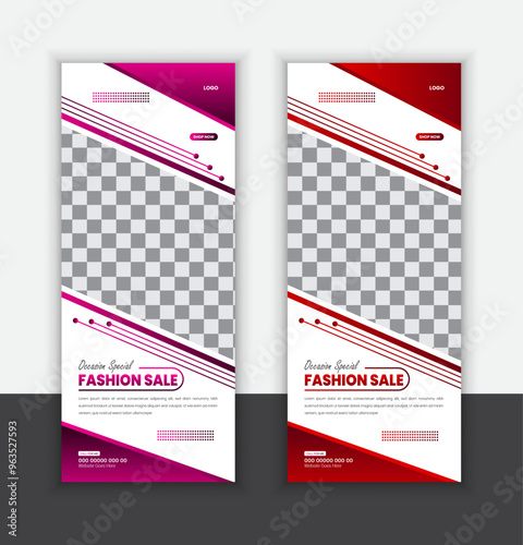 FASHION  SALE  VECTOR  ROLL  UP  BANNER  DESIGN  TEMPLATE.
