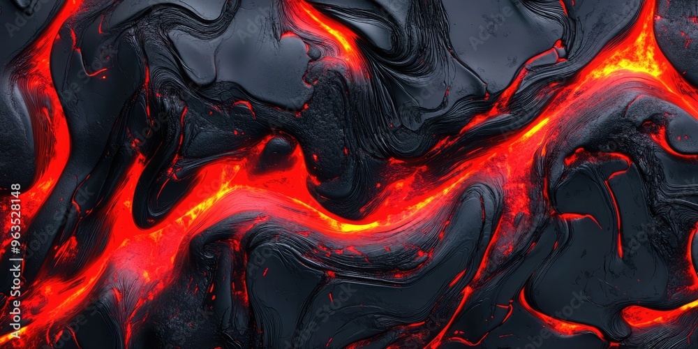Abstract Black and Red Fiery Pattern, AI generated illustration. Abstract Black and Red Fiery Pattern, AI generated illustration.