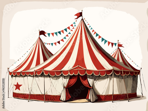 Illustration of circus tent