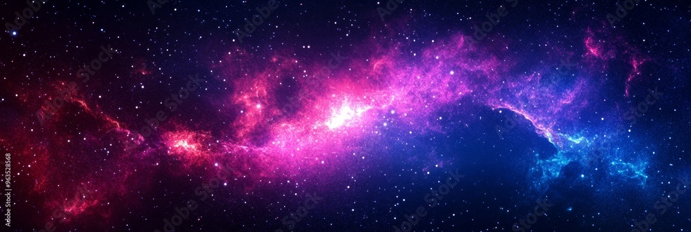 Naklejka premium A vibrant and colorful nebula in space, showcasing the beauty of the cosmos. The image represents the vastness of the universe, the power of celestial bodies, and the mysteries of space exploration.