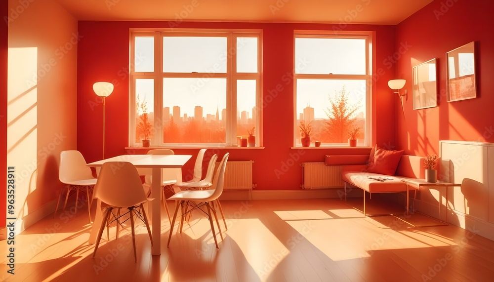 Fototapeta premium Photo interior modern design room 3d illustration