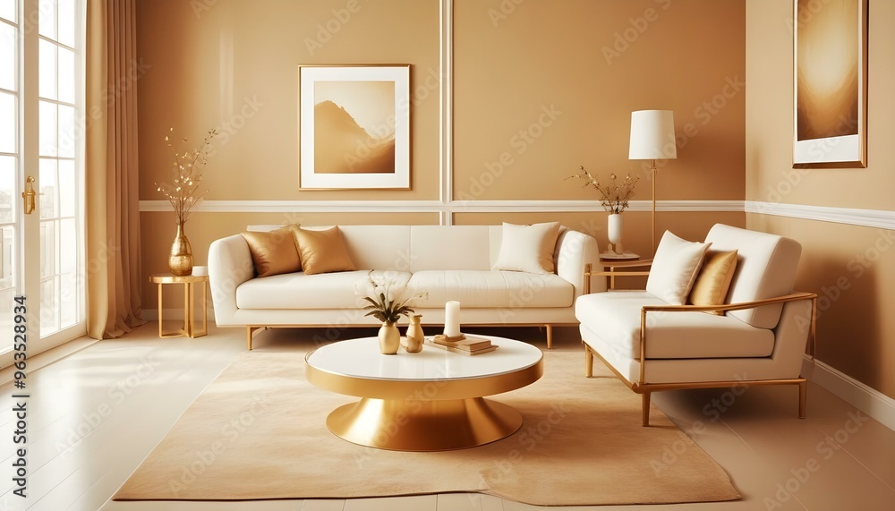 Fototapeta premium Photo interior modern design room 3d illustration