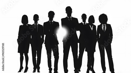 Wallpaper Mural Silhouettes of Seven Business Professionals in Suits Torontodigital.ca