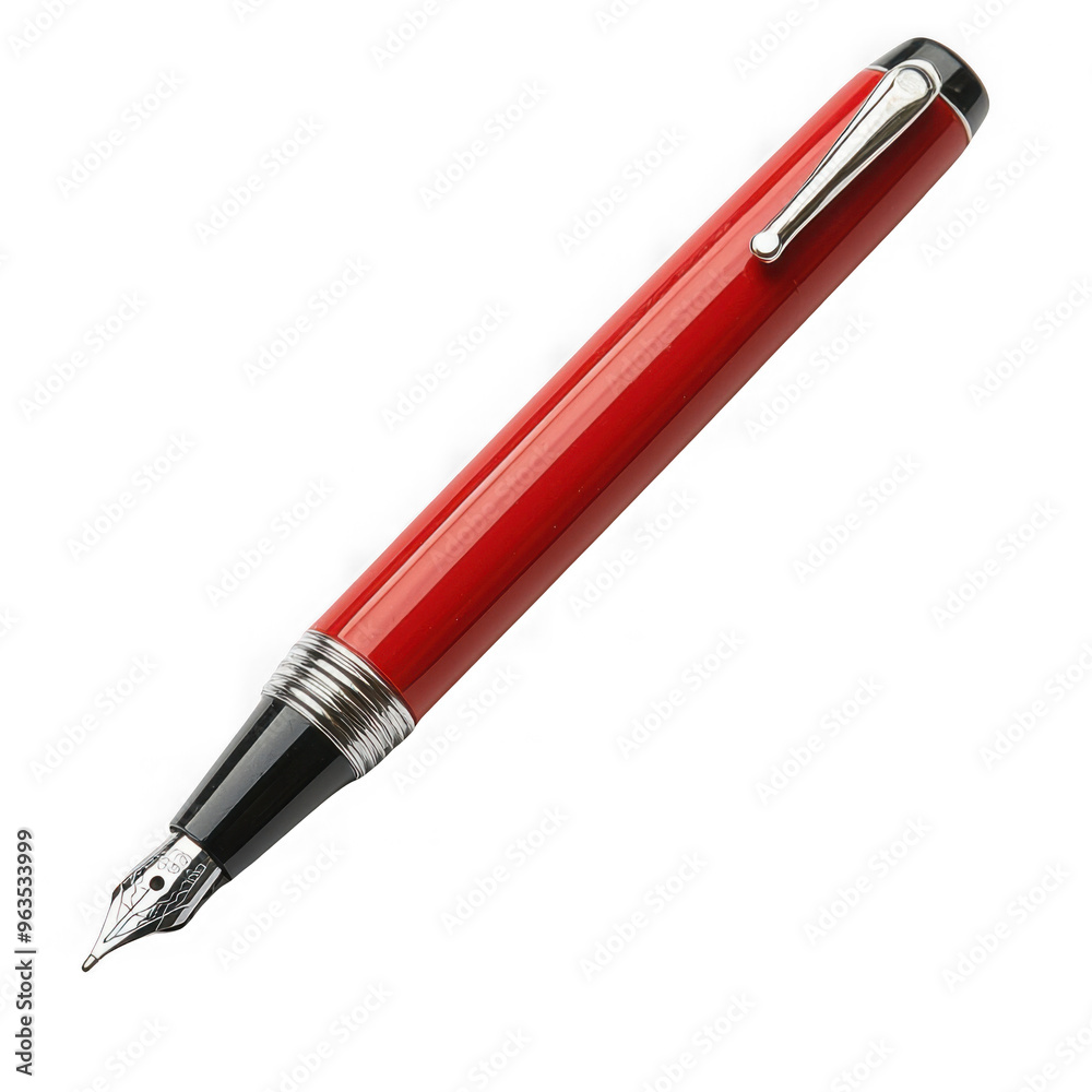 Red pen isolated on a transparent background png file no background png file