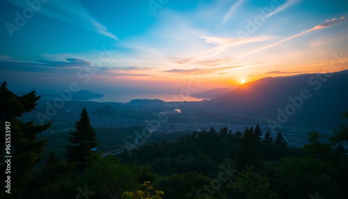 sunset over the mountains