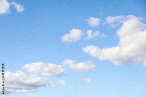 Picturesque view of blue sky with fluffy clouds