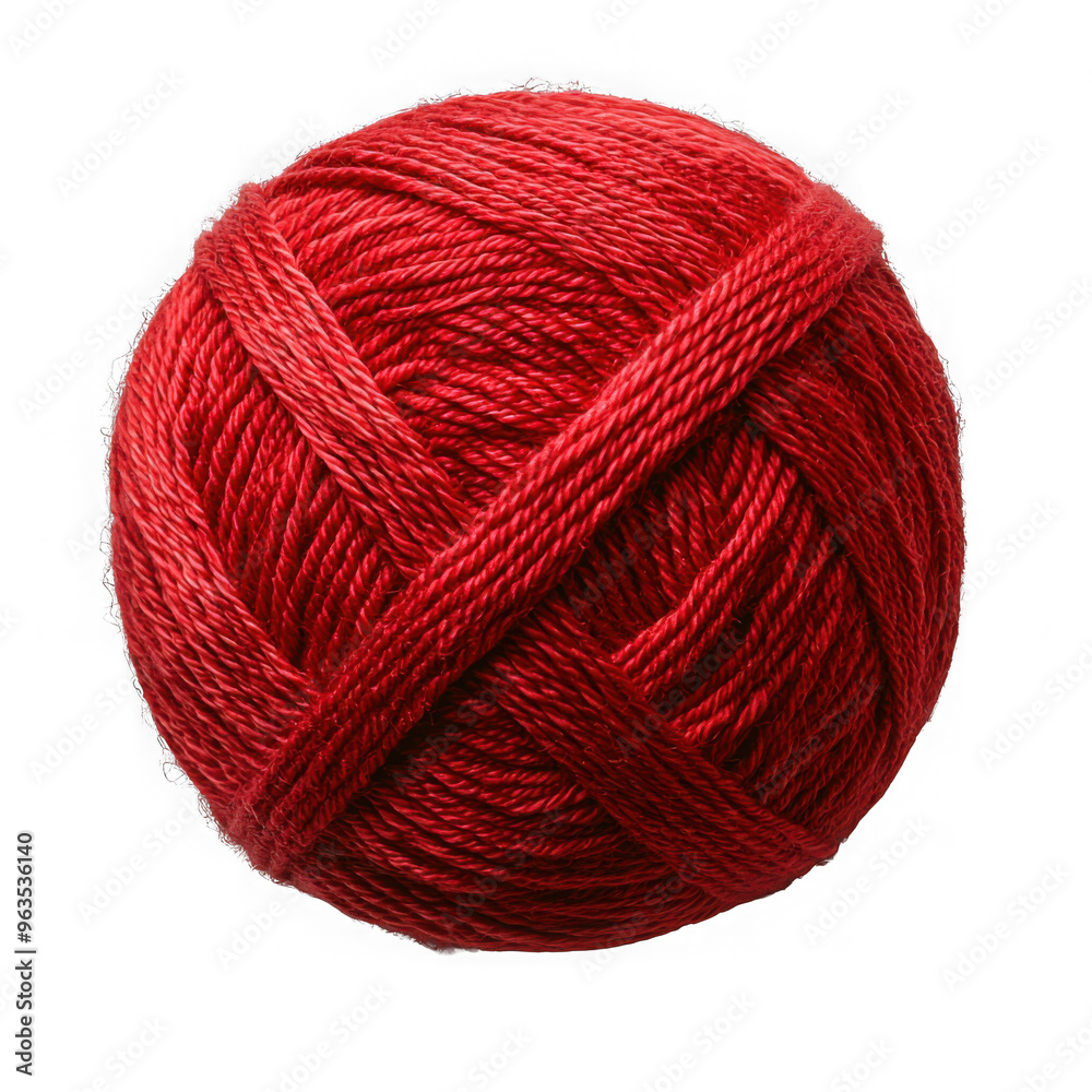 Red yarn isolated on a transparent background png file no background_1 png file