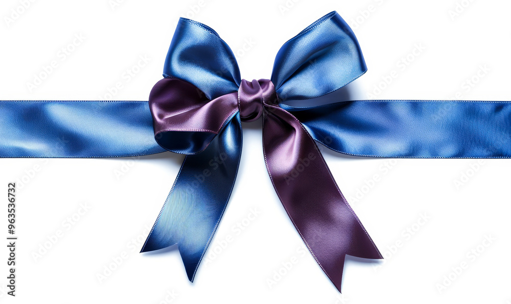Elegant Dual-Tone Satin Gift Bow: Luxurious Blue and Purple Ribbon Design for Upscale Present Wrapping, Holiday Decorations, Celebrations Elegant Dual-Tone Satin Gift Bow: Luxurious Blue and Purple Ribbon Design for Upscale Present Wrapping, Holiday Decorations, Celebrations