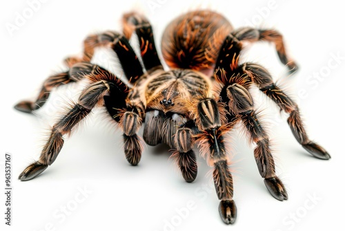 Tarantula isolated on white background giant huntsman spider largest in leg span