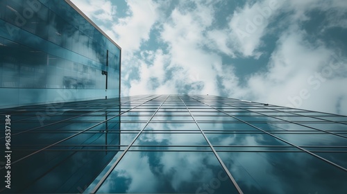 Wallpaper Mural Glass Facade of a Modern Skyscraper Reflecting Cloudy Sky Torontodigital.ca
