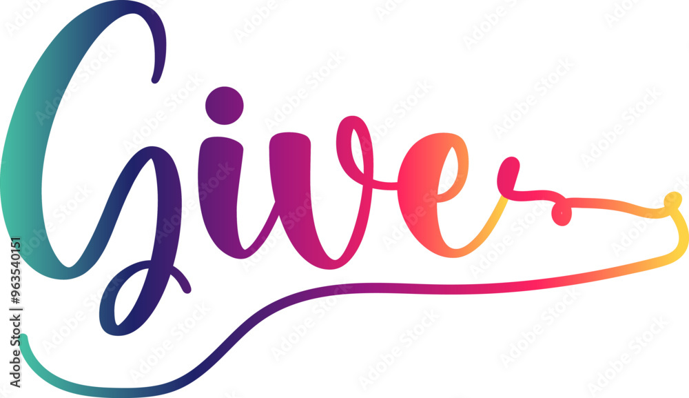 Obraz premium Give gradient text, gradient color text, Give vector 