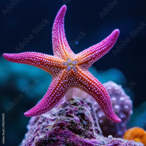 20. Exotic underwater world with colorful starfish and corals, uniquely beautiful and vibrant photo