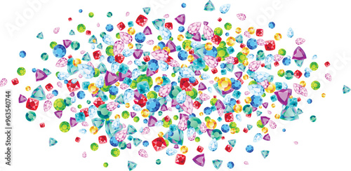 Vector colorful gem stones background element in flat style