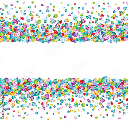 Vector colorful gem stones background element in flat style