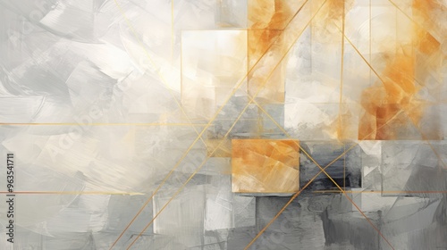 Abstract art background, geometry, gold, light color, gray, and canvas paintings. Brush. Modern art, ink and alcohol can be used for wall decoration, wallpaper,