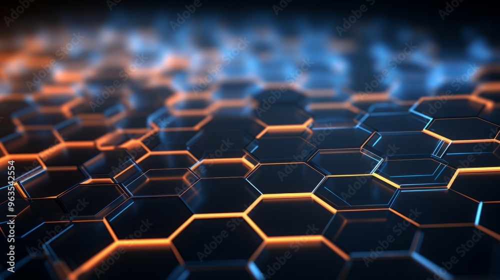 Abstract background hexagon network technology Abstract background hexagon network technology