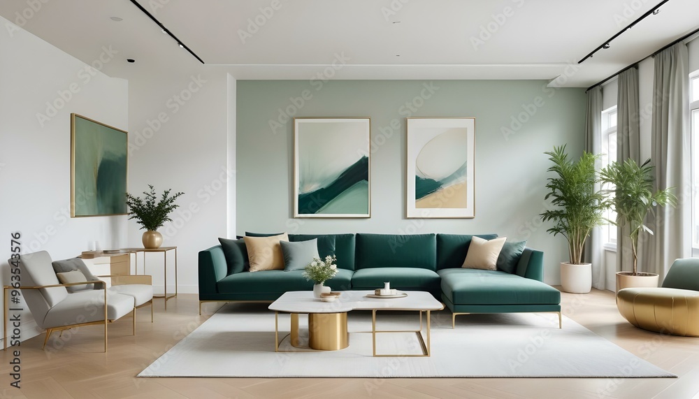 Fototapeta premium Photo interior modern design room 3d illustration